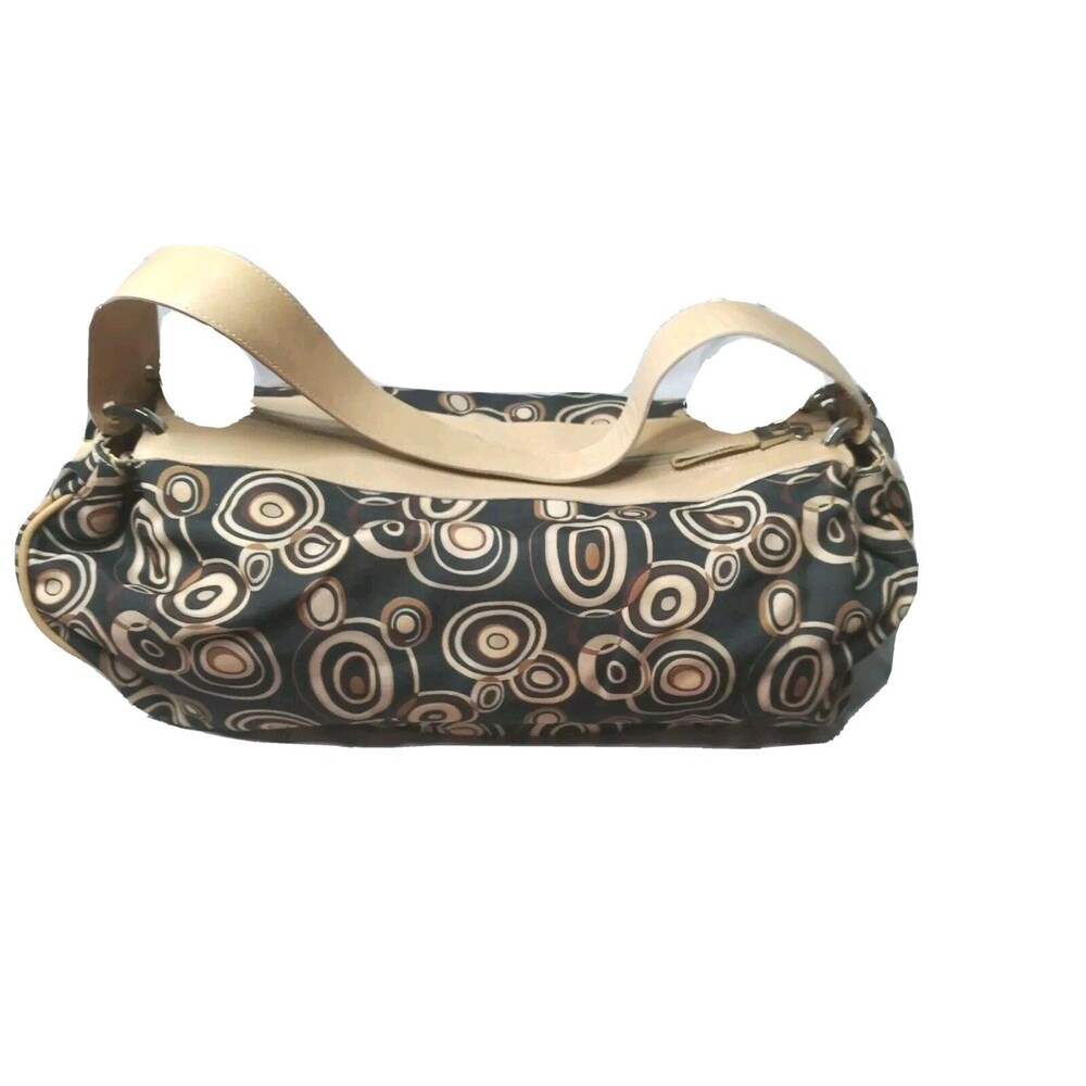 Petusco Spain Fabric Hobo Purse Leather Trim Multicolor Bag European Style